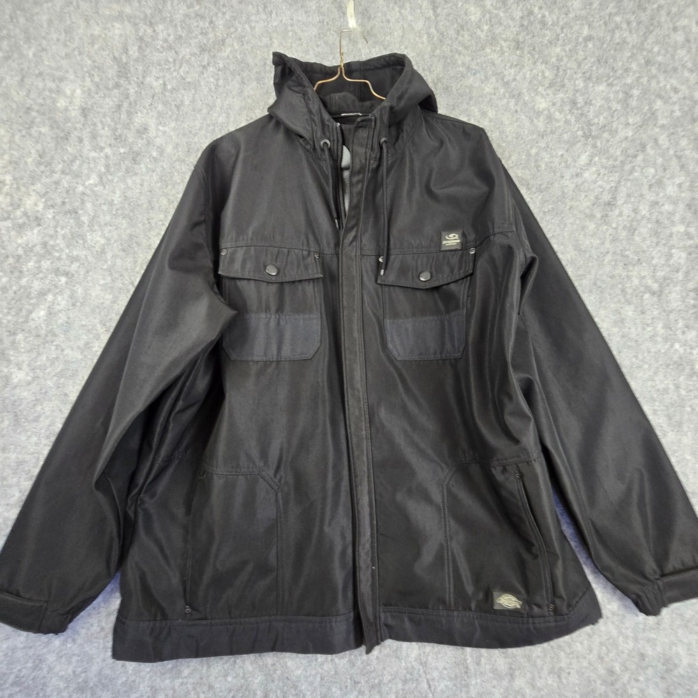 Dickies Storm Hooded Work Jacket 2XL Black Weatherproof Utility Coat Mens